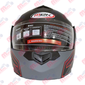 CASCO ABATIBLE NEGRO/ROJO MATTE