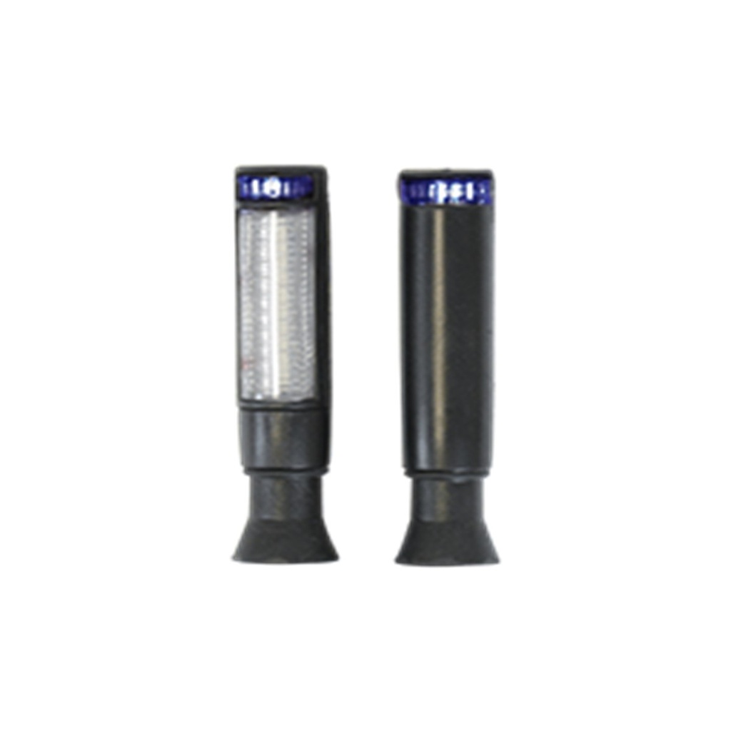 DIRECCIONAL LED SECUENCIAL TIPO BARRIL UNIVERSAL (AZUL-BLANCO)