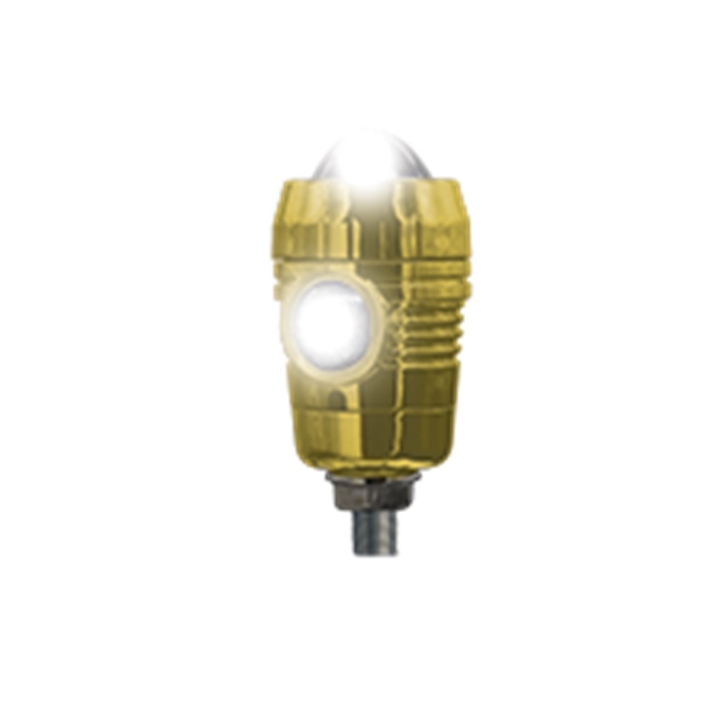 FARO LED CON LUPA TIPO CILINDRO DELANTERO O TRASERO ESTROBO (AMARILLO)