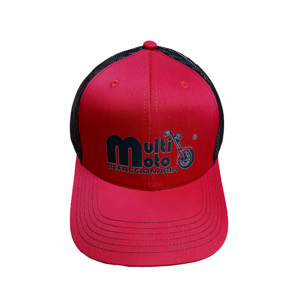 GORRA ROJA DE MALLA ESTAMPADA