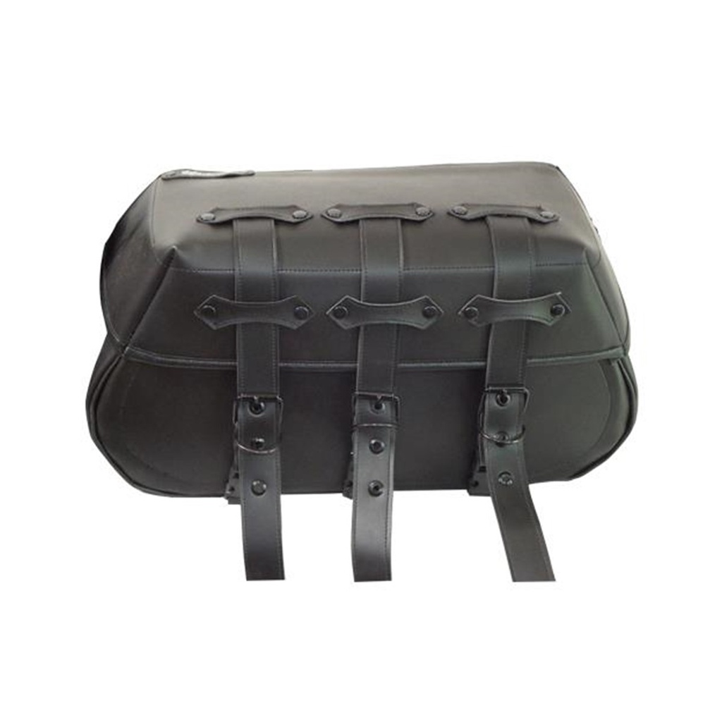 JUEGO ALFORJAS LONA PIEL SINTETICA ML-3 NEGRAS MOD 2020 18 LTS 47X25X18 CM