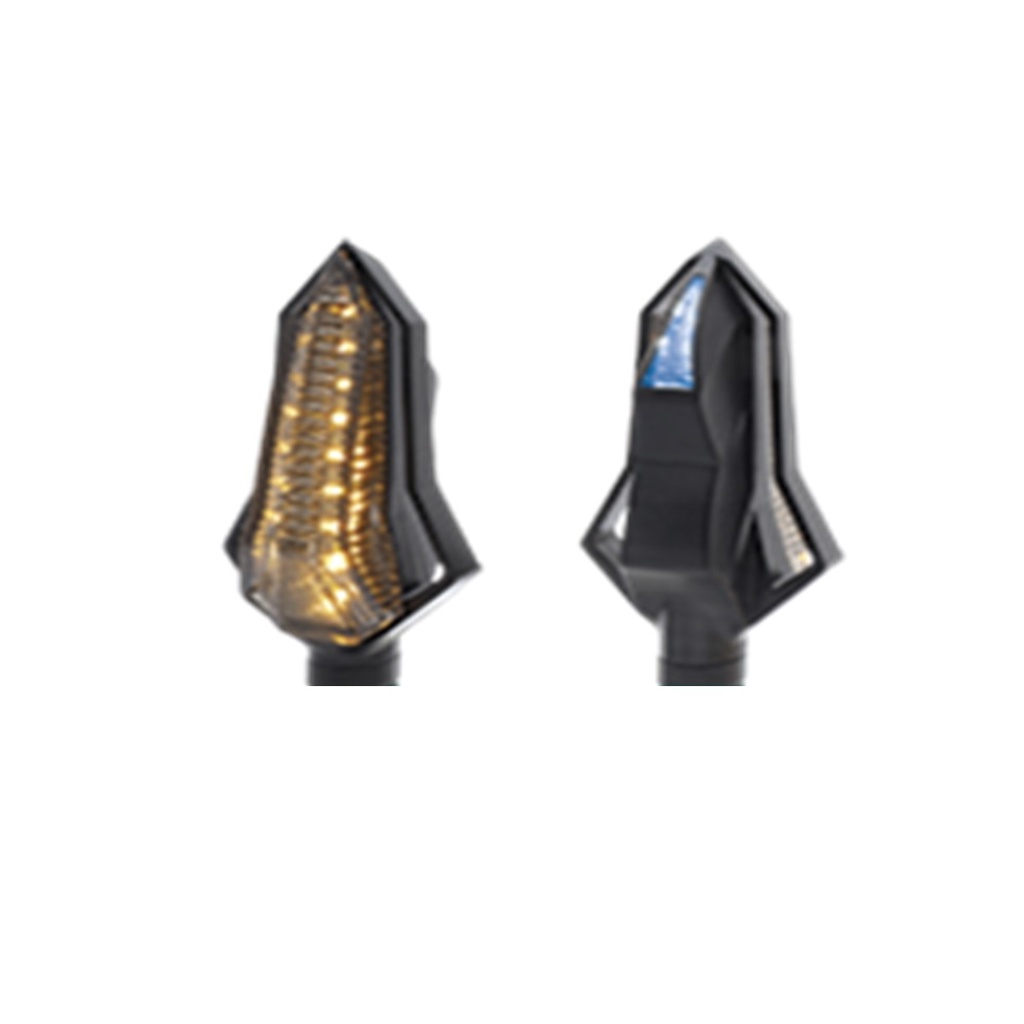 DIRECCIONAL LED SECUENCIAL TIPO SILUETA UNIVERSAL (AMARILLO-AZUL)