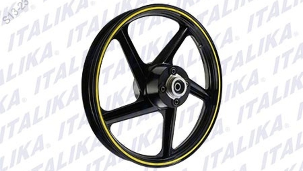 RIN TRAS NEGRO FILO AMARILLO