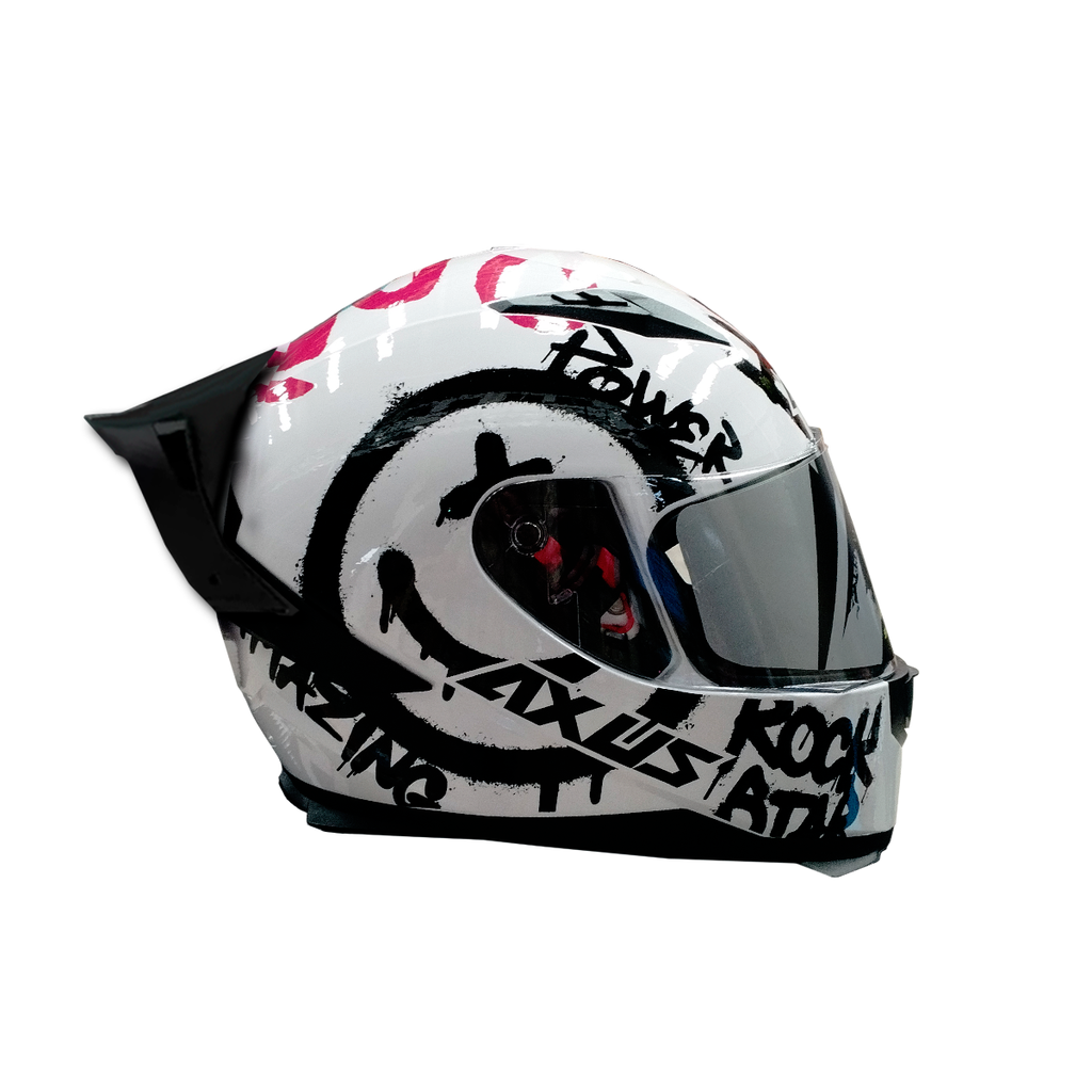 CASCO PARA MOTOCICLISTA CERRADO SPRAY RED/WHITE L
