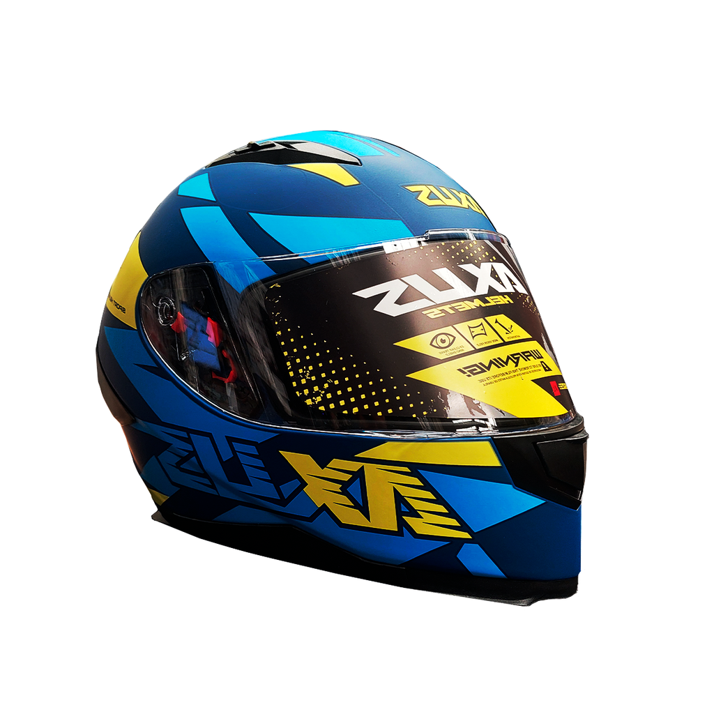 CASCO PARA MOTOCICLISTA CERRADO SKY BLUE/GREEN XL