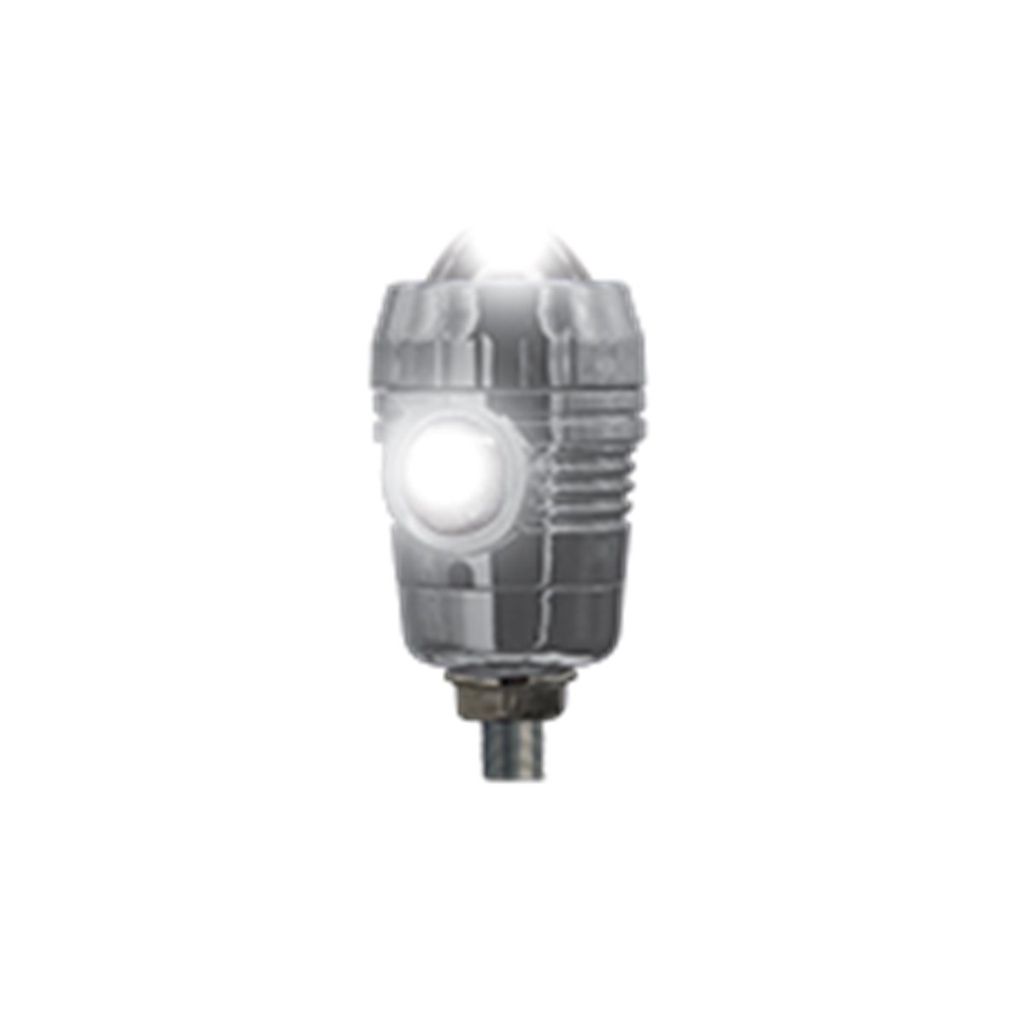 FARO LED CON LUPA TIPO CILINDRO DELANTERO O TRASERO ESTROBO (BLANCO)