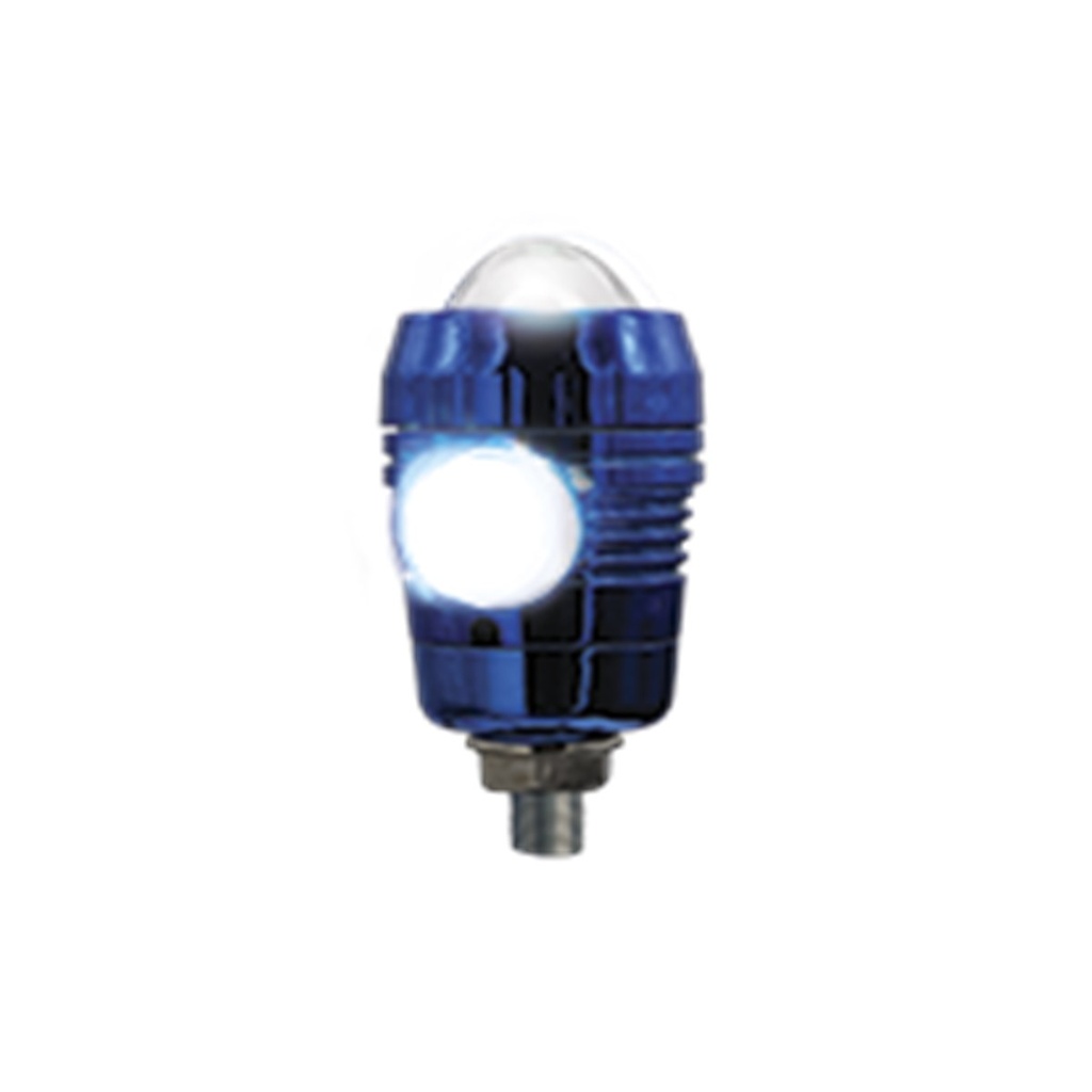 FARO LED CON LUPA TIPO CILINDRO DELANTERO O TRASERO ESTROBO (AZUL)