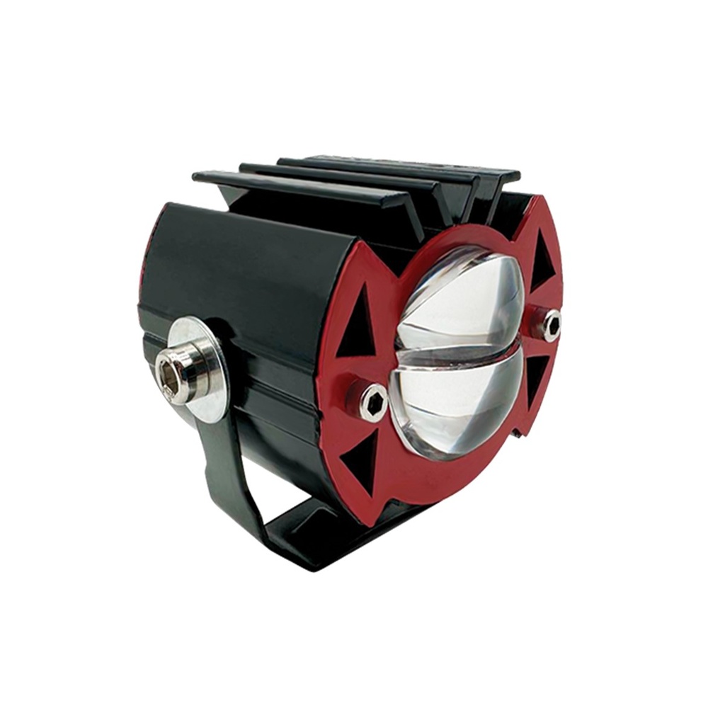 FARO AUXILIAR DOBLE OJO LED CON LUPA LUZ BLANCO-AMARILLO CON ESTROBO