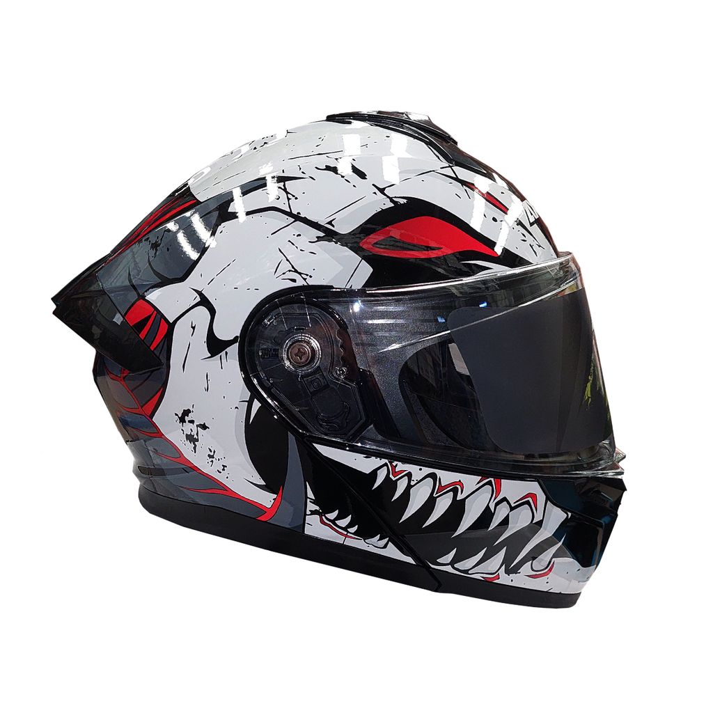 CASCO PARA MOTOCICLISTA  ABATIBLE  NOCTURNE GRIS/BLANCO TALLA L 59-60