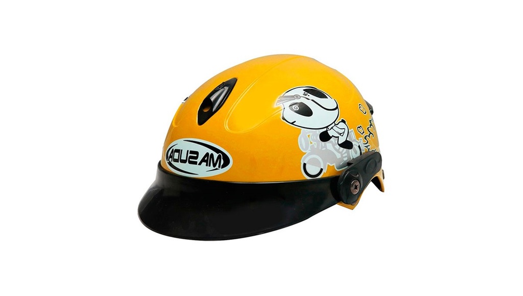 CASCO NIÑO 1/2 ABS MSD-508 MOTOCICLISTA AMARILLO