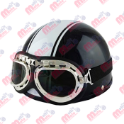 CASCO P/CHOPER BLD-150-2 CON GOOGLE NEGRO/BLANCO