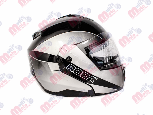 CASCO RODA REVENGE NEGRO/PLATA ROCKET XG ABATIBLE
