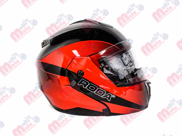 CASCO RODA REVENGE NEGRO/ROJO ABATIBLE