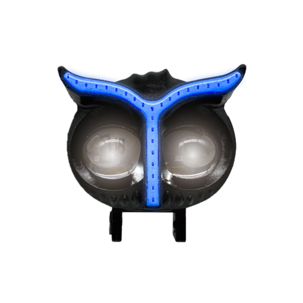 FARO AUXILIAR LED BUHO CON LUZ FRONTAL AZUL LUZ AMARILLO-BLANCO