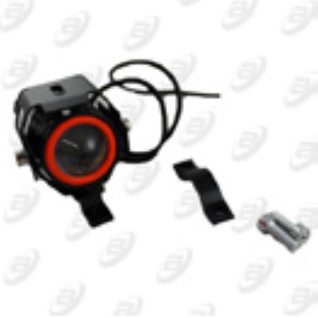 FARO AUXILIAR MINI NEGRO LED BLANCO / CONTORNO ROJO 12 Vcc SOPORTE ALUMINIO