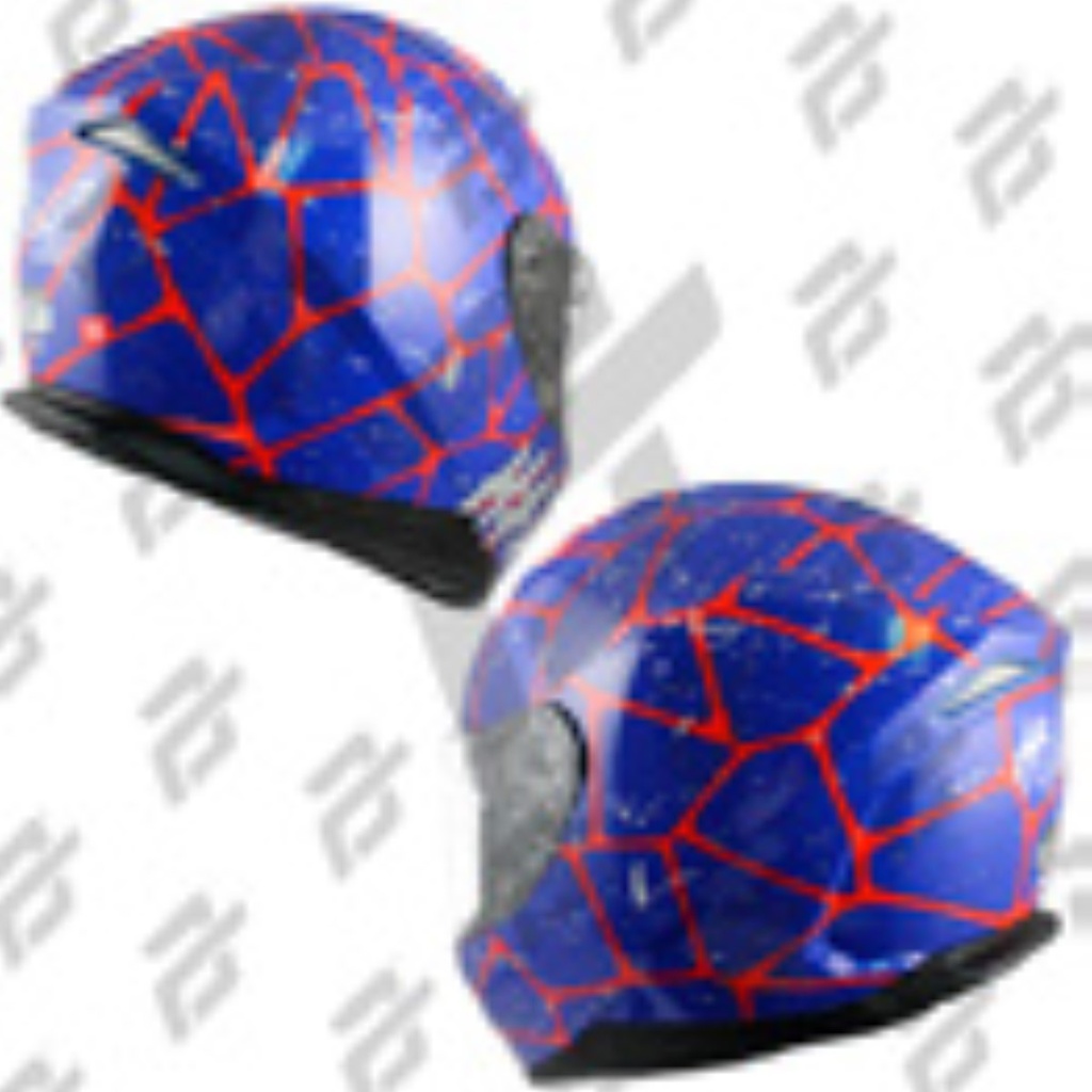 CASCO CERRADO HALF CERTIFICADO DOT SINGLE VISOR SIPDER AZUL  BRILLANTE MICA TRANSPARENTE TALLA MEDIANO