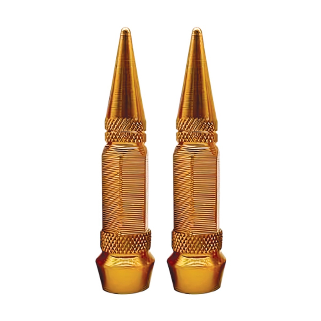 TAPON DECORATIVO PARA VALVULA EN FORMA DE PUNTA (DORADO)