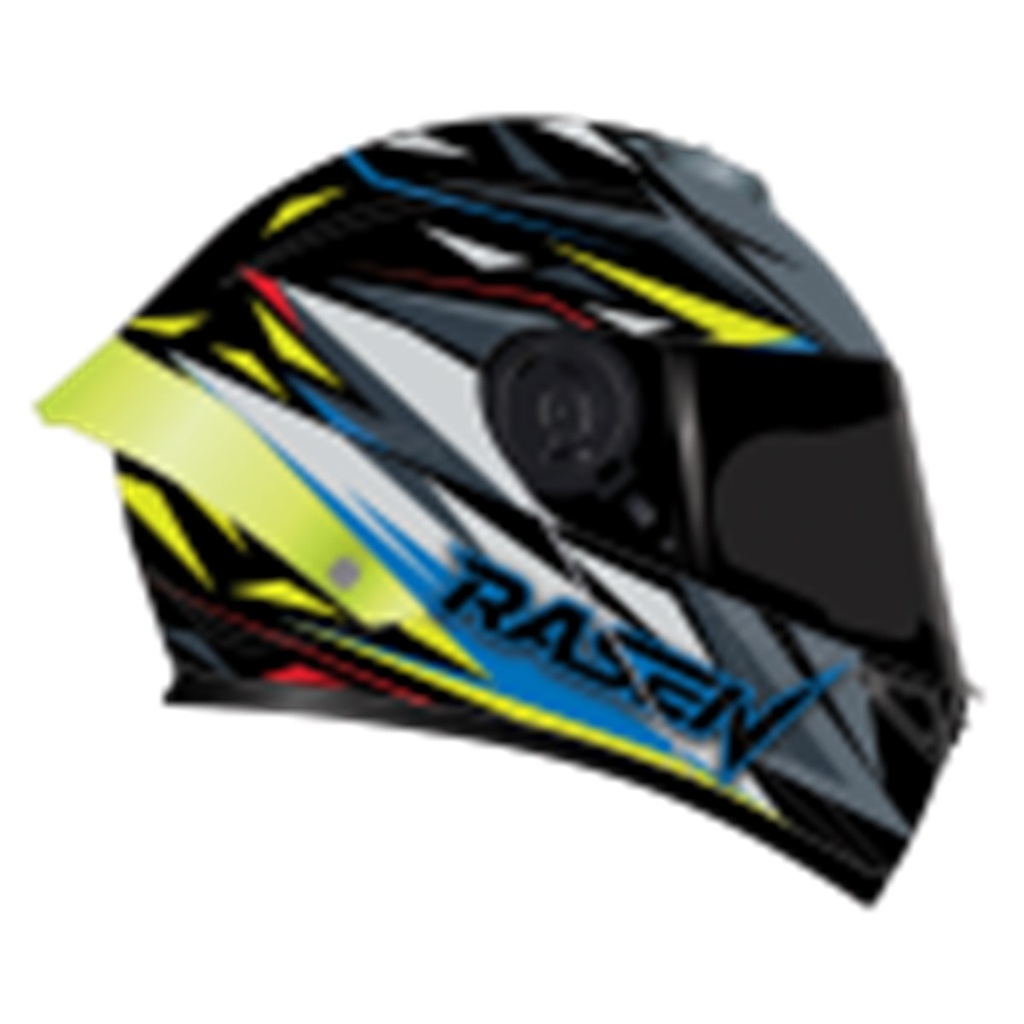 CASCO DEPORTIVO ABATIBLE NEGRO CON FRANJAS AMARILLAS (L)