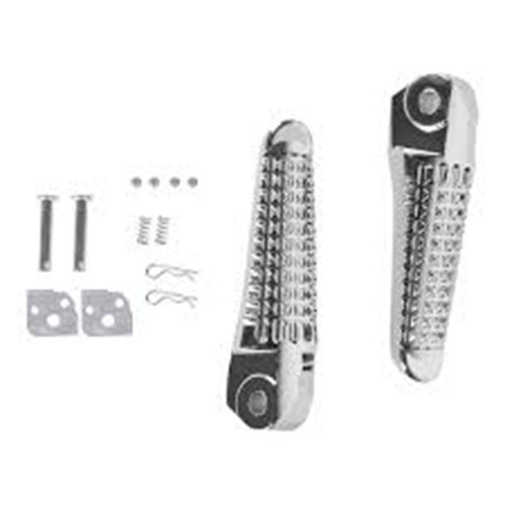 JUEGO POSAPIE TRASERO ALUMINIO MSD-817 PLATA