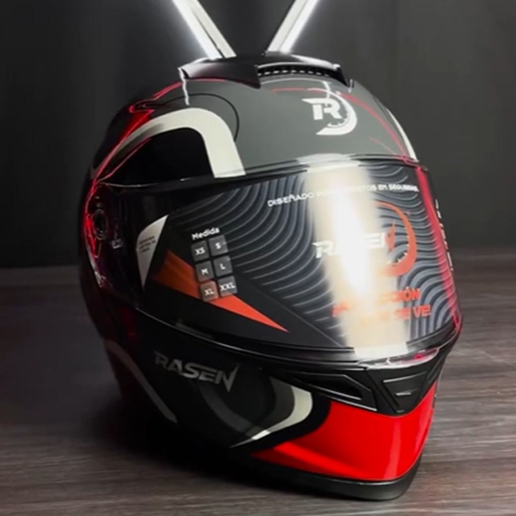 CASCO ABATIBLE DEPORTIVO NEGRO CON FRANJAS GRIS (L)