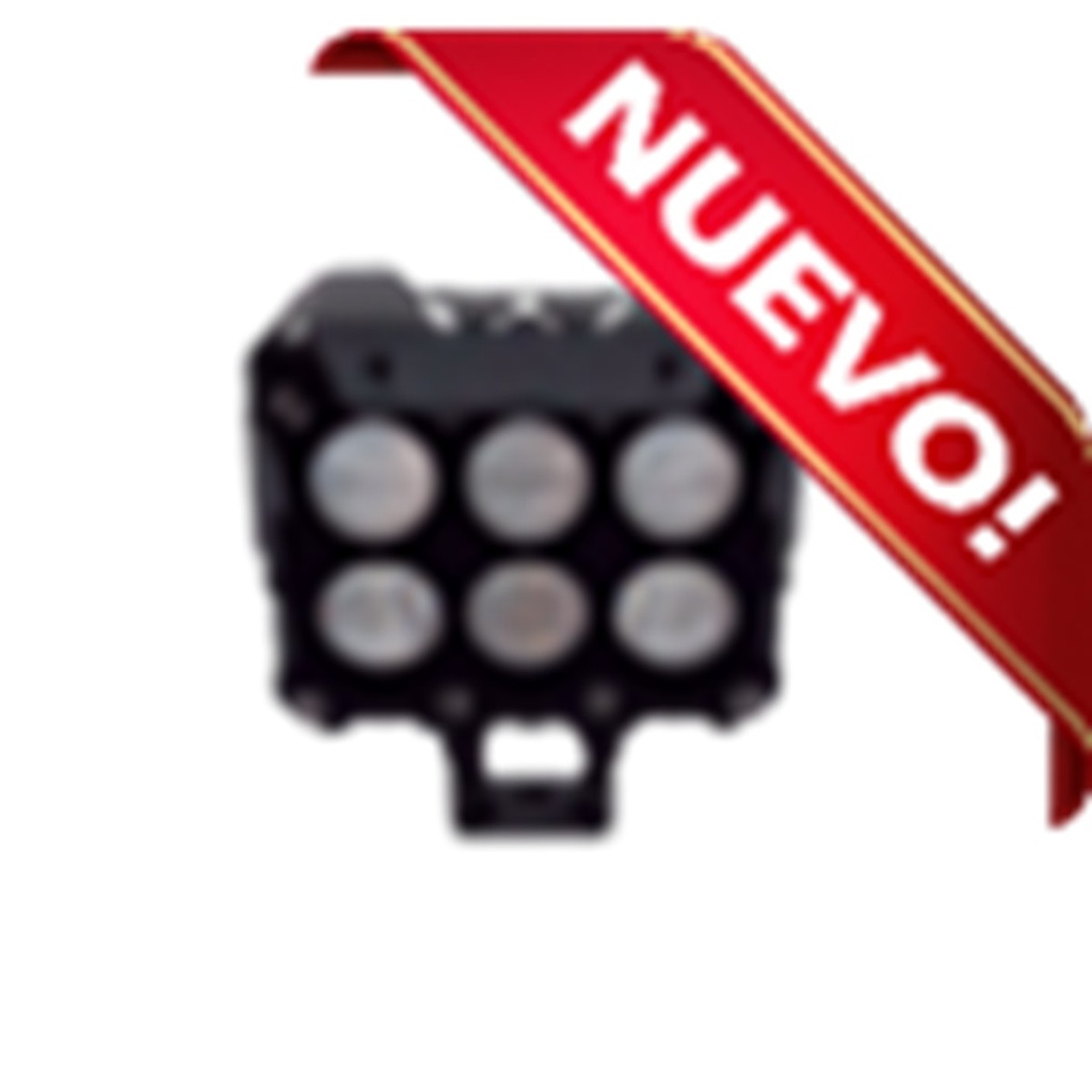 FARO LED 6 LUPAS CUADRADO CON VICERA LUZ AMARILLO-BANCO