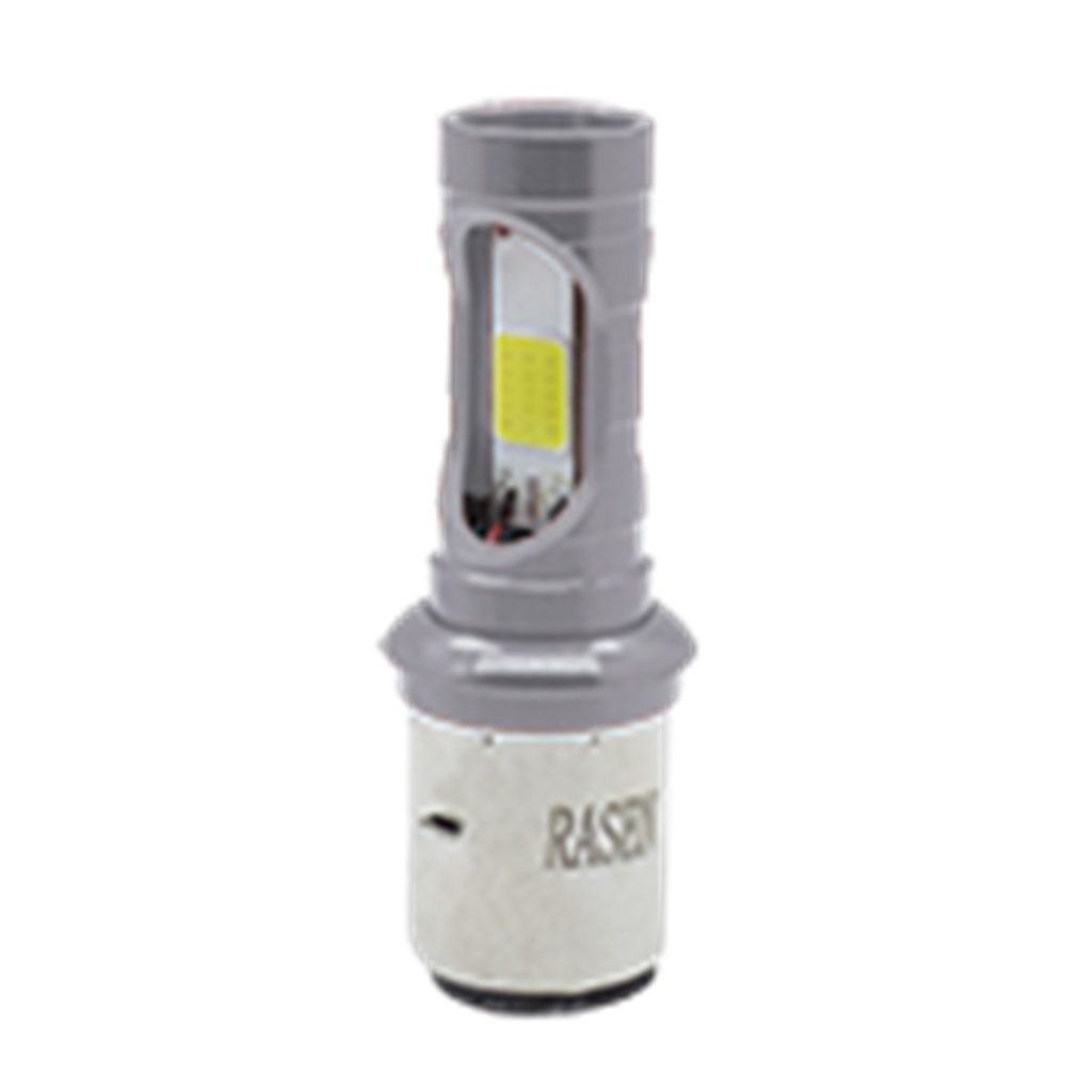 FOCO DE FARO LED MEDIA VUELTA CON DOS COLORES AMAR-BLANCO CARCASA PLATA
