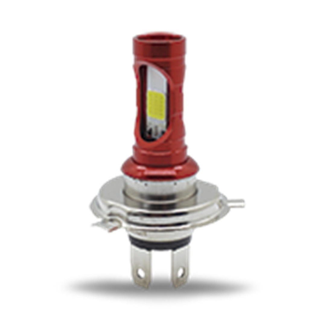 FOCO DE FARO LED H4 CON DOS COLORES AMAR-BLANCO CARCASA ROJA
