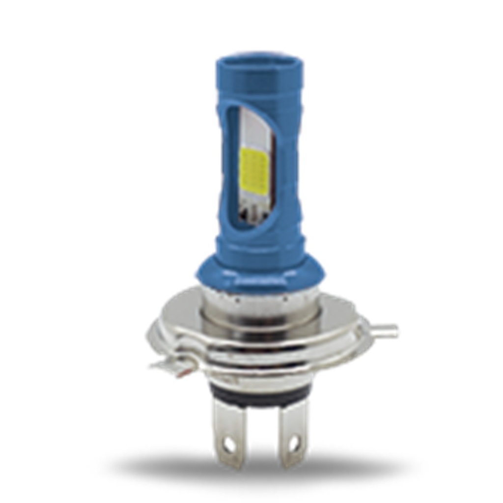 FOCO DE FARO LED H4 CON DOS COLORES AMAR-BLANCO CARCASA AZUL