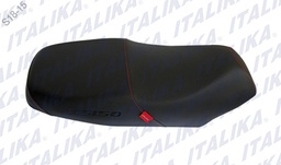 [F03010175] ASIENTO NEGRO COSTURA ROJA XS150 NEGRO
