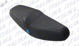 [F03010146] ASIENTO NEGRO ETIQUETA AZUL CIAN XS125