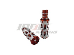 [POS-1616-0815T] JUEGO POSAPIE TRASERO ALUMINIO LEOPARDO NARANJA