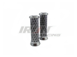 [PUÑ-1107-0010N] JUEGO PUÑOS C/TAPA CROMADA ALUMINIO NEGRO