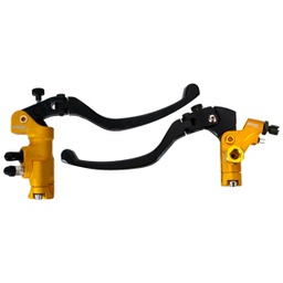 [BOM-1302-0721D] KIT BOMBA FRENO DERECHA Y MANIJA DECORATIVA UNIVERSAL IR-S2 DORADO