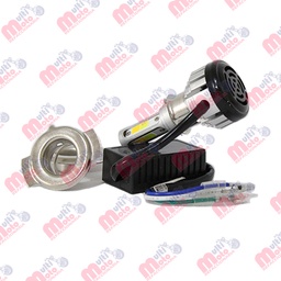 [FOB-3216-1233] KIT FOCO HYPER LEDS P/MOTO H6-3 UNIVERSAL LUZ BI-COLOR BLANCA/AMARILLA IR-H04 12-80V 20W 2000LM