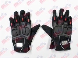 [83-5520-001] SET GUANTES PRO-BIKER C/PROTECTOR HULE NEGRO L.