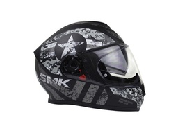 [80-9028-001] CASCO SMK TWISTER NEGRO/BLANCO MATE CAPTAIN MA266 L