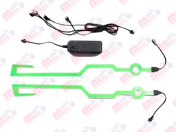 [1006305-3] Luces led casco diseño tribal color Verde MEK