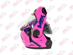[AC1B-J122-002] CASCO MEK MK759 ABATIBLE  SHERRY ROSADO/MORADO Brillante