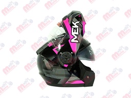 [AC1B-J126-002] CASCO MEK MK759 ABATIBLE MAGO 2 GRIS/MORADO Brillante