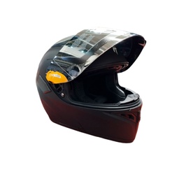 [CAS-ABA-89L] CASCO ABATIBLE HALF C/LUZ TRASERA RECARGABLE Y DOBLE VISOR MICA ESPEJO YING / NEGRO MATE 5Vcc