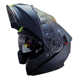 [7101-1674] CASCO ABATIBLE R7 RACING EXPERT DOBLE MICA DOT M NGO/AMA FLUO/MATE