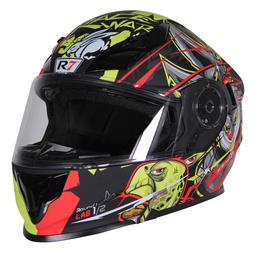 [7101-1897] CASCO ABATIBLE R7 RACING EXPERT DOBLE MICA DOT L NGO/GRIS/MATE