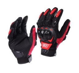 [7306-1328] GUANTES VEL R7 RACING XL ROJO R7-1 TOUCH/LIMPIADOR MICA