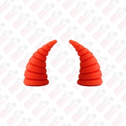 [MZ-1347-N] Cuerno Pequeño para Casco Rayado / Espiral naranja
