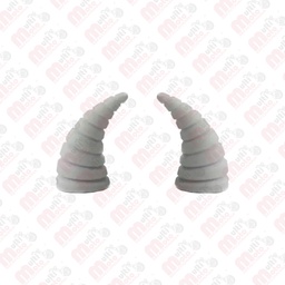 [MZ-1347-B] Cuerno Pequeño para Casco Rayado / Espiral Blanco