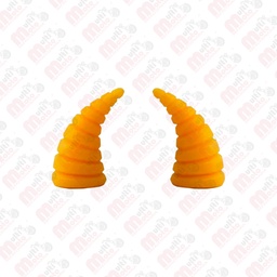 [MZ-1347-A] Cuerno Pequeño para Casco Rayado / Espiral Amarillo