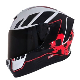 [EG-85.598.3.DS] CASCO INTEGRAL MASTER 88 BLANCO ROJO  BRILLANTE L