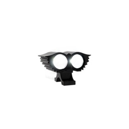 [RS-LED-13006W] FARO AUXILIAR LED TIPO AGUILA 2 OJOS BLANCO CON LUZ ALTA, BAJA Y ESTROBO