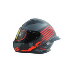 [CAS-CER-10001L] CASCO CERRADO NEGRO CON FRANJAS ROJAS (L)