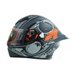 [CAS-CER-10101L] CASCO CERRADO NEGRO CON GRIS (L)